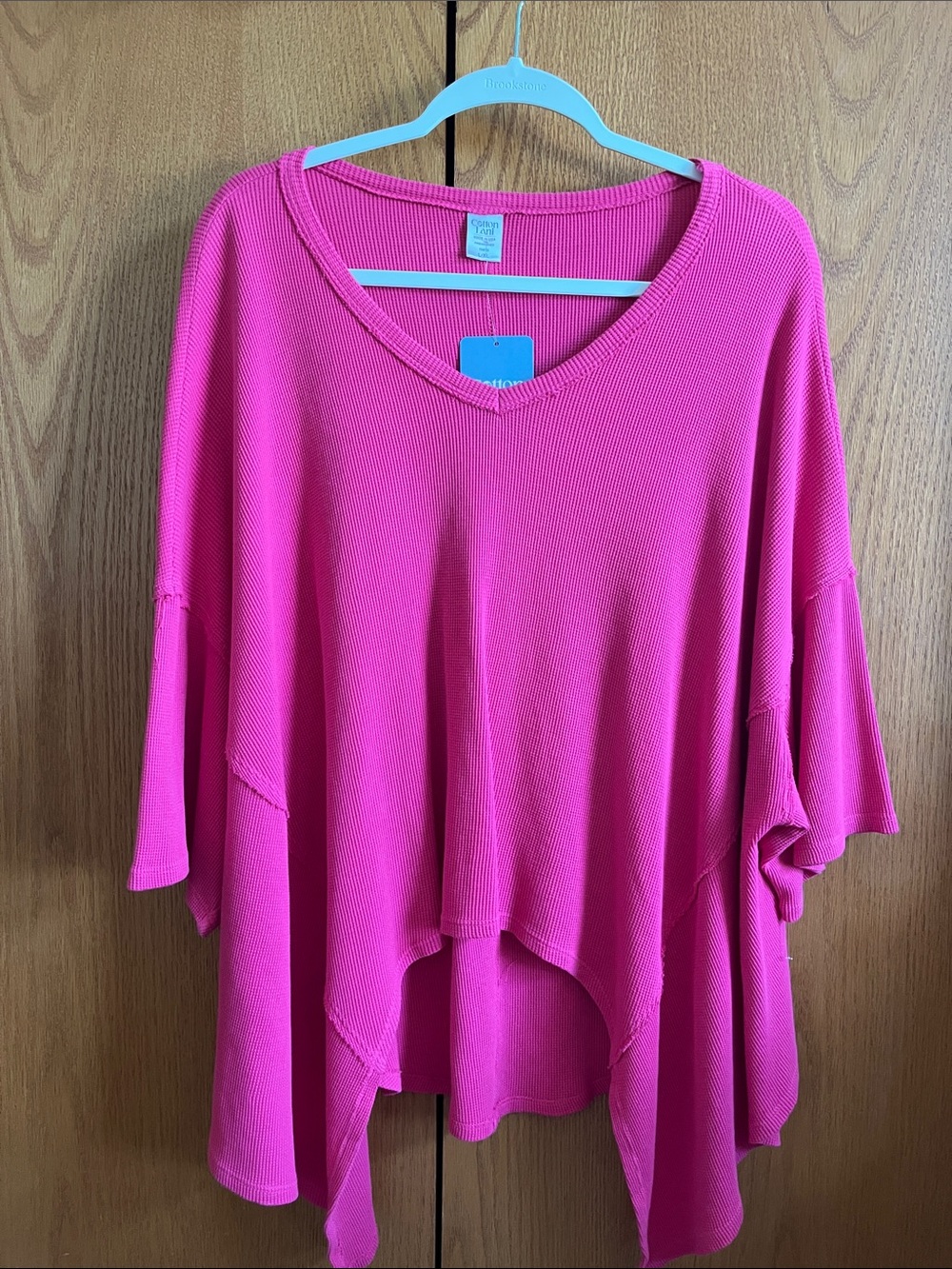 Bright pink waffle knit top